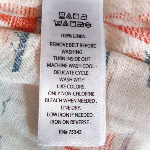 Cynthia Rowley | Ivory 100% Linen Retro Sailboat Graphic Button-Front Skirt - Picture 8 of 10